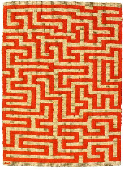 Anni Albers Red Meander 1954 Linen and Cotton