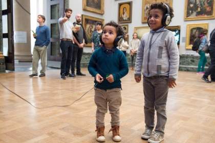 two boys in the gallery