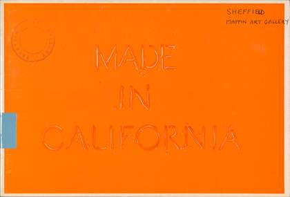Cover of Made in California, exhibition catalogue, Mappin Gallery, Sheffield 1973