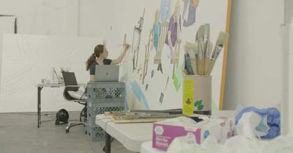 Aliza Nisenbaum in her studio. Photography by Ryan C. Spencer, courtesy the artist and Anton Kern Gallery, New York