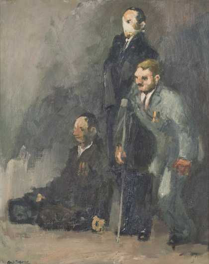 André Mare, Survivors, 1929, oil paint on canvas, 40 x 32 cm - Collections La contemporaine