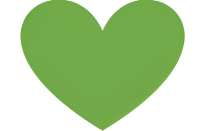 A green heart shape