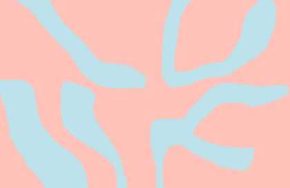 Blue bubble letters making up the word LOVE on a pink background