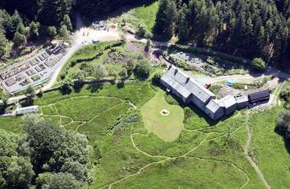 Aerial view of the farmhouse