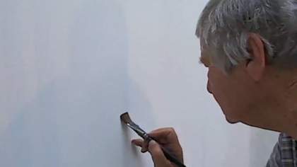Agnes Martin at work