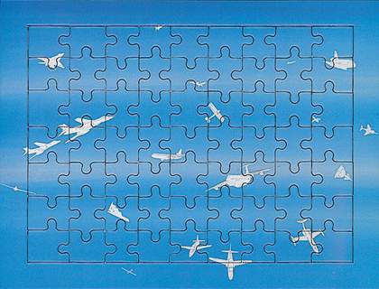 Alighiero Boetti Jigsaw from a series produced in 1994 for Austrian Airlines based on one of Boetti’s works, Cieli ad alta quota (High skies) 1993