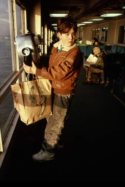 Allan Sekula Boy Looking at His Mother. Staten Island Ferry. New York Harbor. February 1990