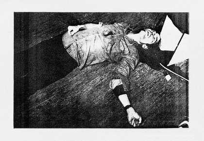 Andreas Baader photographic model for Man Shot Down 