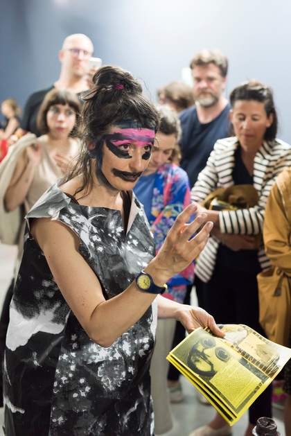 Monster Chetwynd performing