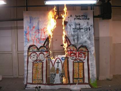 Still from Artur Zmijewski Them