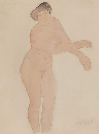Auguste Rodin’s watercolour and pencil drawing of a woman, acquired by Louise Bourgeois some time before 1939