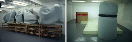 Two images of the installation Depot in situ