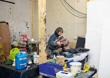 Phyllida Barlow and her work in her south London studio in November 2013