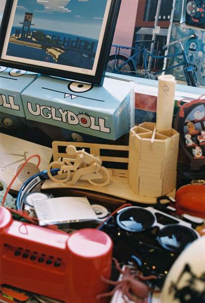 Photo of items in Paul Smith's studio