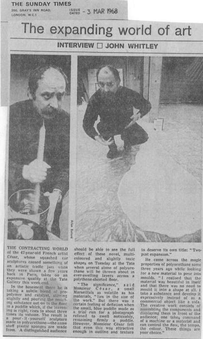 John Whitley, ‘The Expanding World of Art’, Sunday Times, 3 March 1968