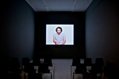 Rabih Mroué On Three Posters 2004, as installed at BAK (Basis voor Actuele Kunst), Utrecht, 2010