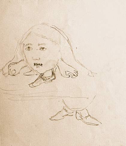 Charles Dodgson sketches of Alice head