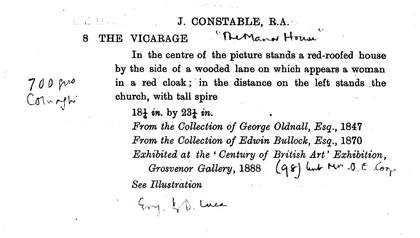 Christie's catalogue, O.E. Coope sale, 6 May 1910 (Lot 8)
