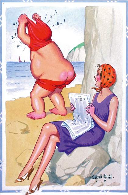 Donald McGill There is no news in the paper so I am looking at the comic strip