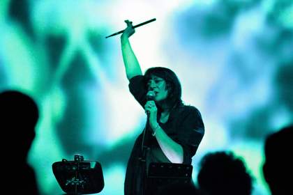 Cosey Fanni Tutti performing as Carter Tutti in 2011