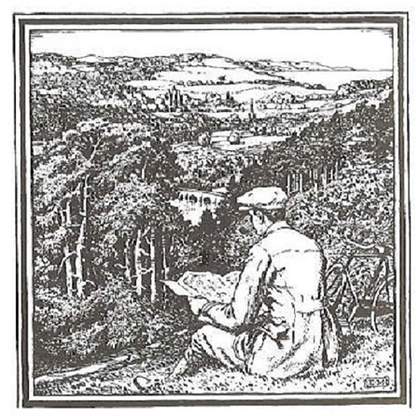 Ellis Martin Cover illustration to Popular Edition, Ordnance Survey ‘One-Inch’ map