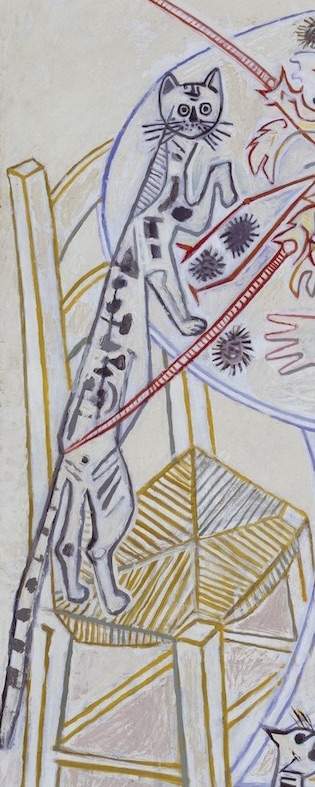 Detail of John Craxton, Still Life with Cat and Child, 1959