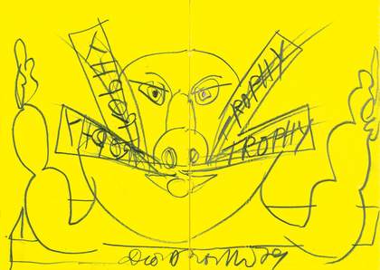 Dieter Roth Two-Handed Speedy Drawing from the double-sided Trophies series 1979