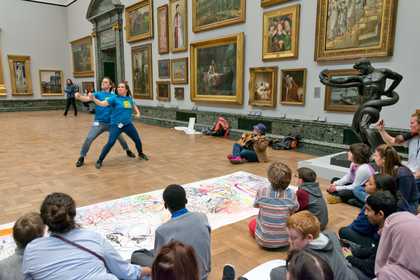 Dancers performing in Tate Britain