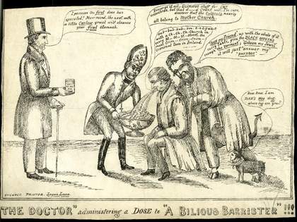Anonymous 'The Doctor' Administering a Dose to 'A Bilious Barrister'!!! 1833 British Museum, London © Trustees of the British Museum