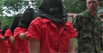 Video still from Coco Fusco’s Operation Atropos 2006