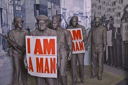 Display about the Memphis Sanitation Workers’ Strike in the National Civil Rights Museum, Memphis, Tennessee