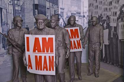 Display about the Memphis Sanitation Workers’ Strike in the National Civil Rights Museum, Memphis, Tennessee