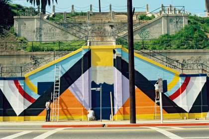 Facade for the Mechicano Art Center in Highland Park Los Angeles photographed by Oscar Castillo c.1976 -1978