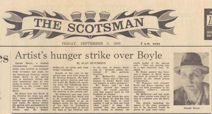 Fig.15 Alan Hutchison, ‘Artist’s Hunger Strike over Boyle’, Scotsman, 5 September 1980