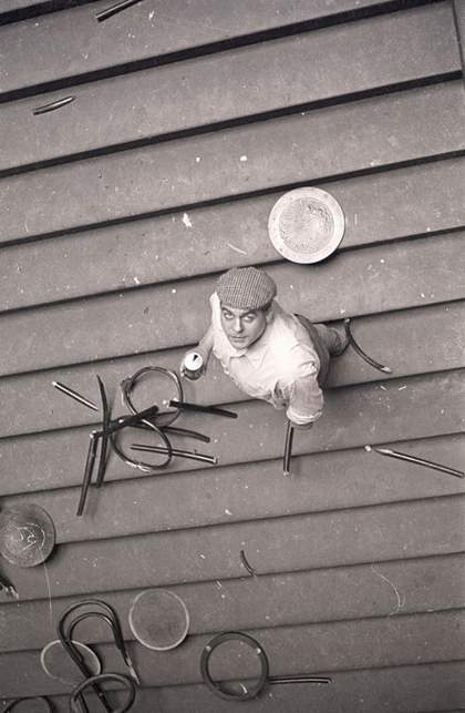 Fig.15 Stefan Wewerka in August 1970 during the making of his installation for Strategy: Get Arts at the Edinburgh College of Art, 1970
