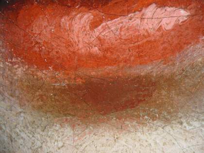 Fig.25 Detail at x8 magnification of the shadow beneath the lower lip of the woman in blue