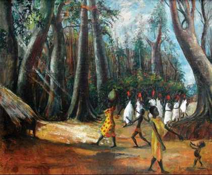 Fig.2 Ben Enwonwu, Ututu: Morning Meeting of Chiefs at Old Asaba c.1970