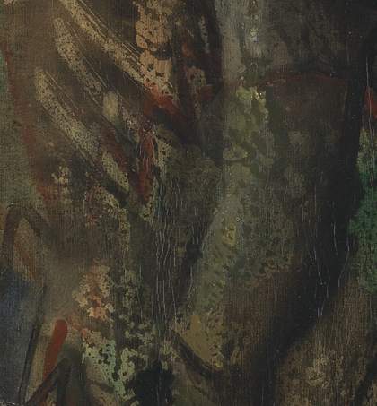 Detail of torso showing extensive retouching (in the centre of the image)