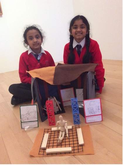 Fig.3 Schoolchildren working with the Connecting Ideas resource, Tate Liverpool, May 2019 Photo © Tate