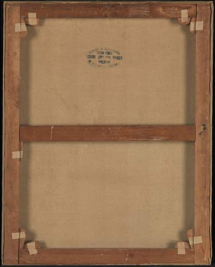 Reverse of Portrait of a Doctor showing the original stretcher