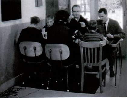 Fig.5 Henk Peeters interviewed at breakfast by Armando for the television programme ‘Signalement’, broadcast by VARA on 29 December 1963