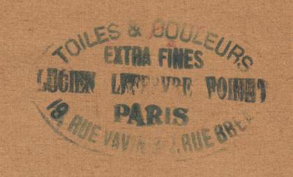 Detail of canvas stamp on reverse of Portrait of a Doctor