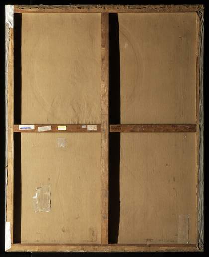 Reverse of canvas showing strainer