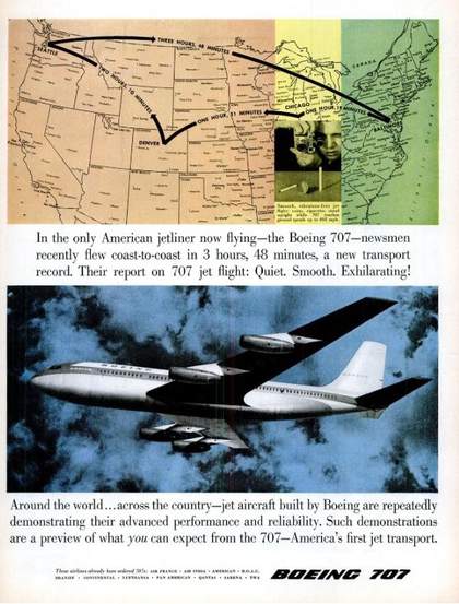 Fig.9 Full-page advertisement for the Boeing 707 published in Life, 9 September 1957, p.5