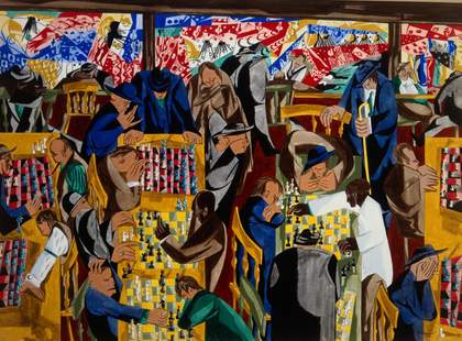 Fig.9 Jacob Lawrence, Chess on Broadway 1951