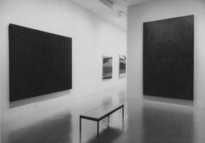 Installation view of Frank Stella works in ‘16 Americans’, MoMA 16 December 1959 – 17 February 1960