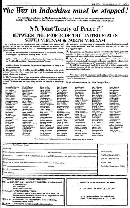 Advertisement in the Tech, 23 April 1971