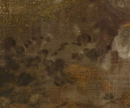 Mousehold Heath, detail showing glaze dabbed on with fingertips