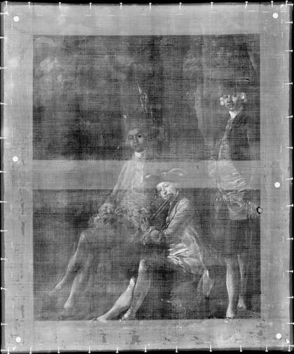 Thomas Gainsborough, Muilman, Crokatt and Keable in a Landscape, X-ray