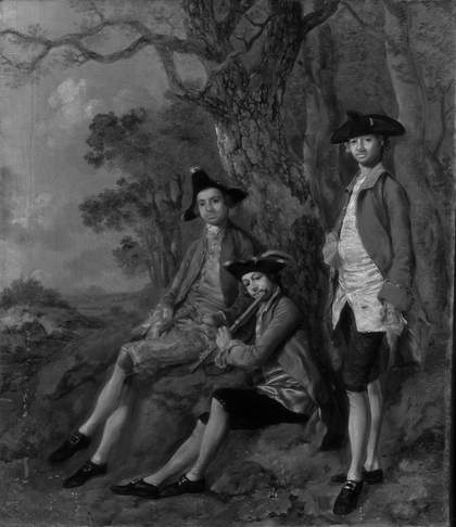 Thomas Gainsborough Muilman, Crokatt and Keable in a Landscape, infrared reflectogram